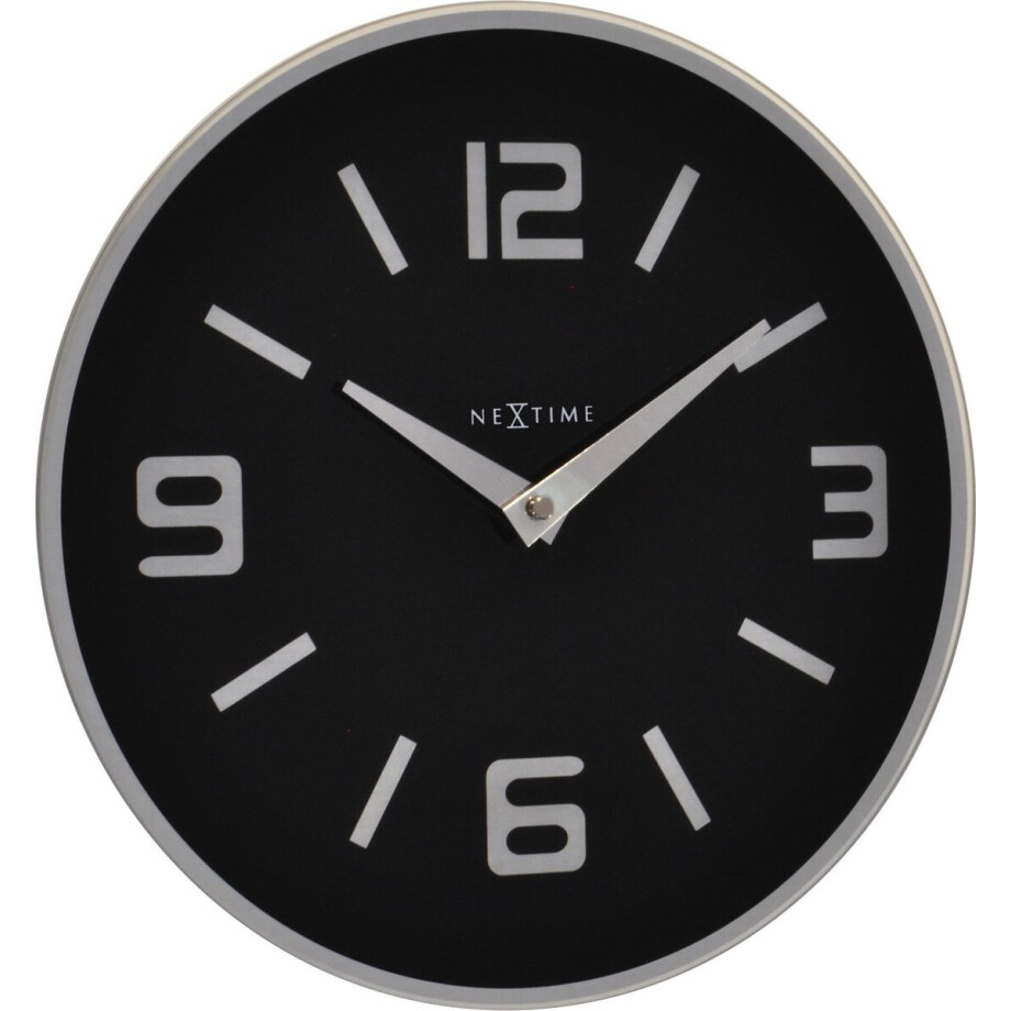 NeXtime Shuwan - Klok - Rond - Glas - Ø43 cm - Zwart afbeelding 1