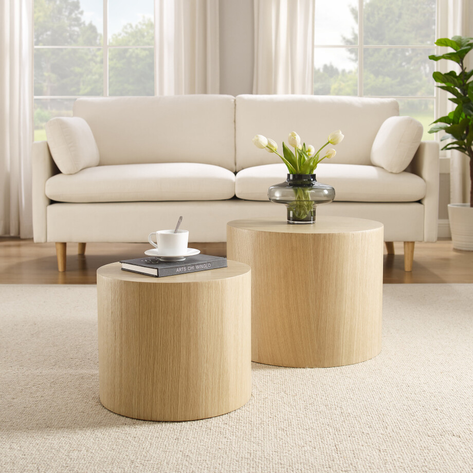 Artistiq Salontafel 'Jolyn' Set van 2 stuks, kleur Naturel afbeelding 1