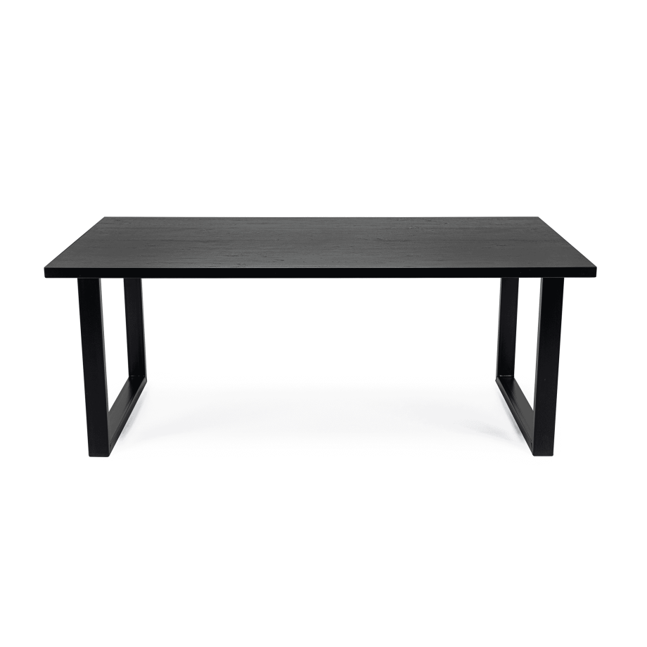 Stalux Eettafel 'Joop' 200 x 100cm, kleur zwart / zwart eiken afbeelding 