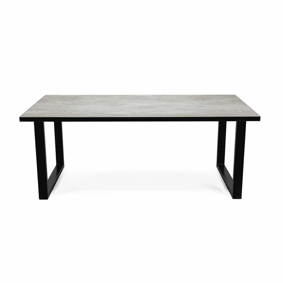 Stalux Eettafel 'Joop' 200 x 100cm, kleur zwart / beton afbeelding 