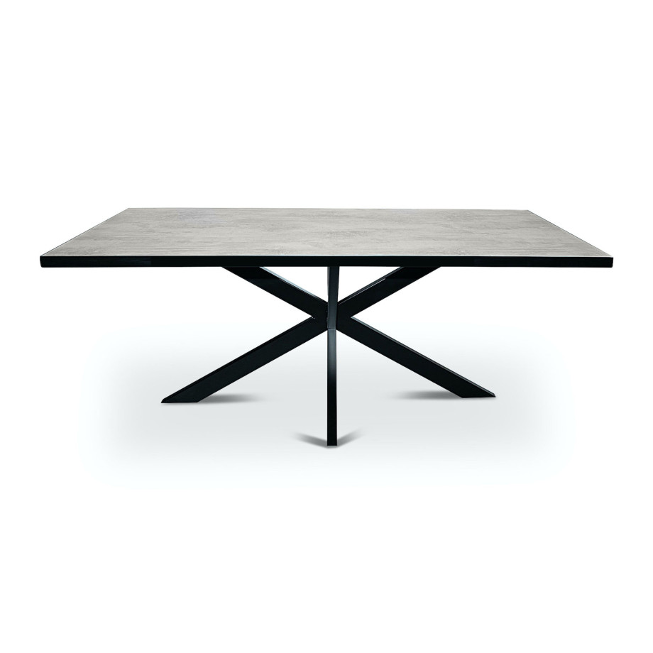 Stalux Eettafel 'Gijs' 240 x 100cm, kleur zwart / beton afbeelding 