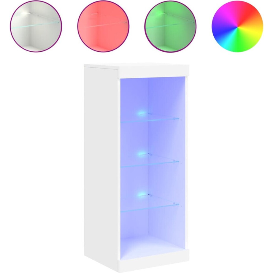 vidaXL - Dressoir - met - LED-verlichting - 41x37x100 - cm - wit vidaXL - Dressoir - met - LED-verlichting - 41x37x100 - cm - wit afbeelding 1