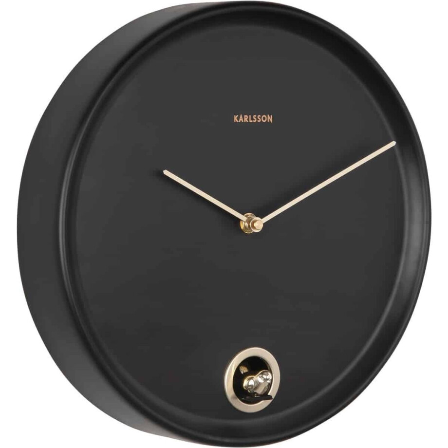 Karlsson Wandklok Esencia Cuckoo - Zwart - Ø30cm - Wandklok Modern afbeelding 1