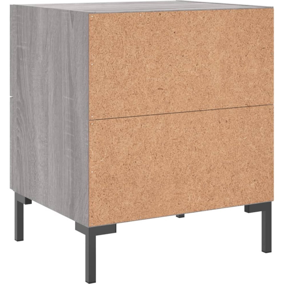 vidaXL Nachtkastje - 40x35x47,5 cm - Grijs Sonoma Eiken Nachtkastje - Kast - Slaapkamer Meubilair - Houten Meubel - Grijze Meubelen afbeelding 1