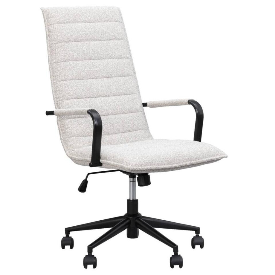 Leen Bakker - Bureaustoel Kane - Beige - Stof - Beige#Grijs - 74x59x102 Cm afbeelding 1
