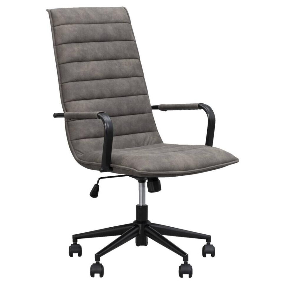 Leen Bakker - Bureaustoel Kane - Antraciet - Stof - Grijs - 74x59x102 Cm Leen Bakker - Bureaustoel Kane - Antraciet - Stof - Grijs - 74x59x102 Cm afbeelding 1