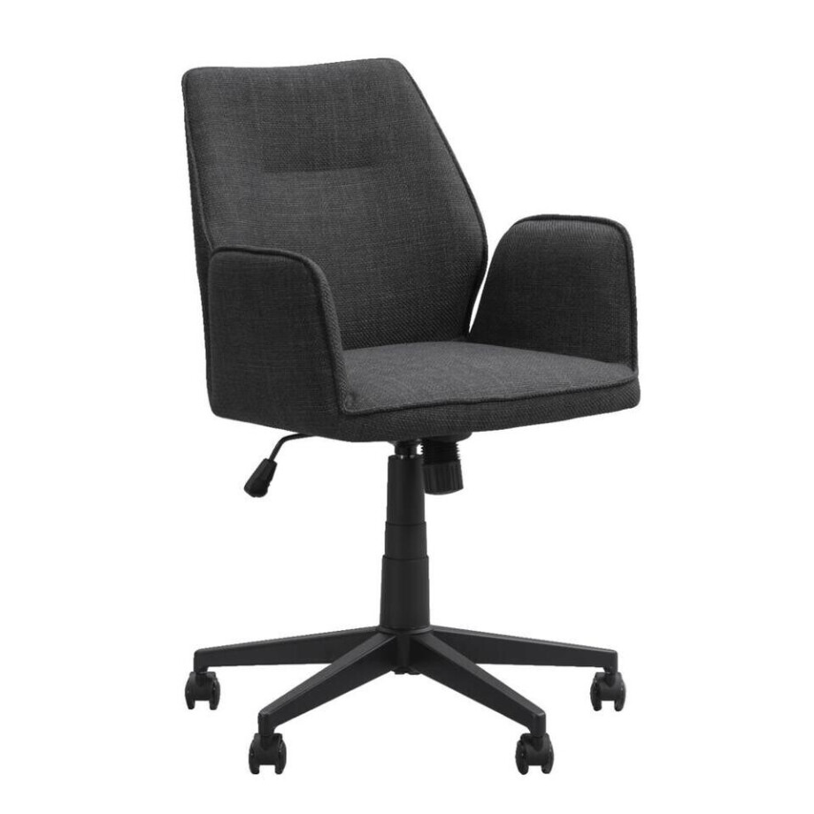 Leen Bakker - Bureaustoel Raffy - Antraciet - Stof - Grijs - 62x60x98 Cm afbeelding 1