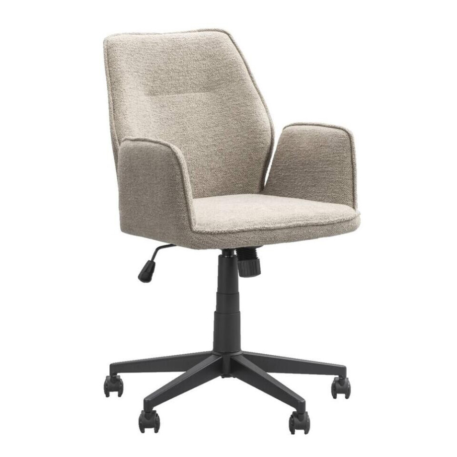 Leen Bakker - Bureaustoel Raffy - Zand - Stof - Beige - 62x60x98 Cm afbeelding 1