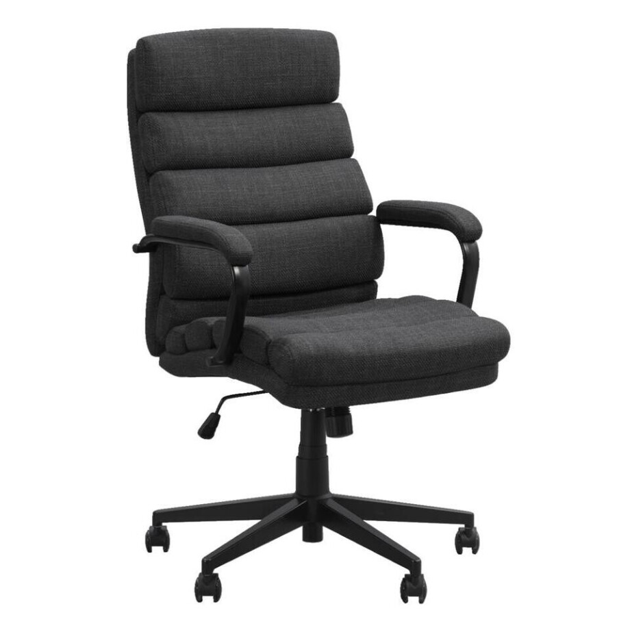 Leen Bakker - Bureaustoel Rolf - Antraciet - Stof - Grijs - 77x63x113 Cm afbeelding 1