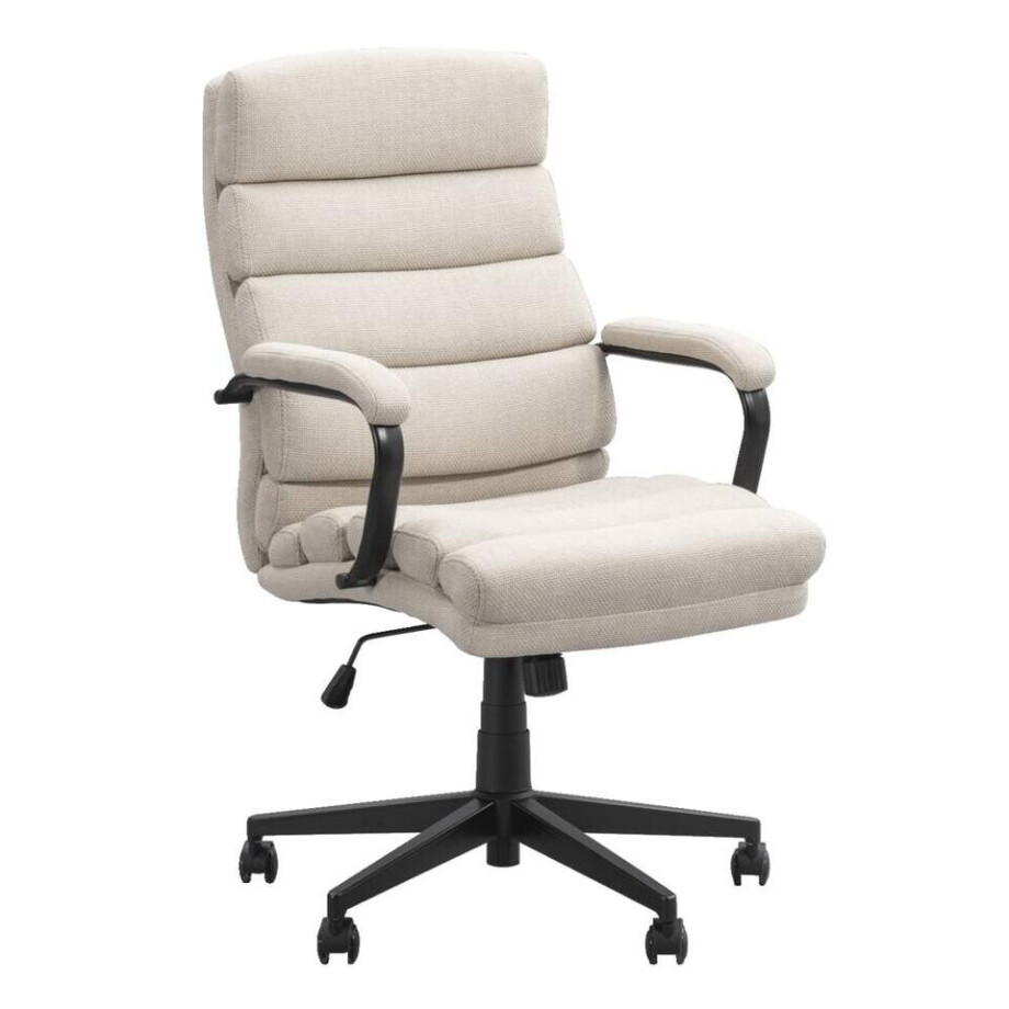 Leen Bakker - Bureaustoel Rolf - Stof - Beige - 77x63x113 Cm afbeelding 1