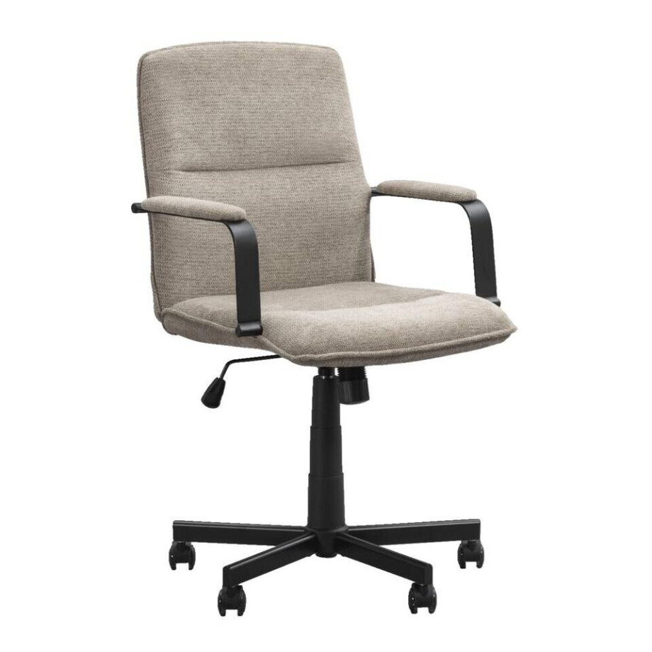 Leen Bakker - Bureaustoel Osby - Zand - Stof - Beige - 61x60x104 Cm afbeelding 1