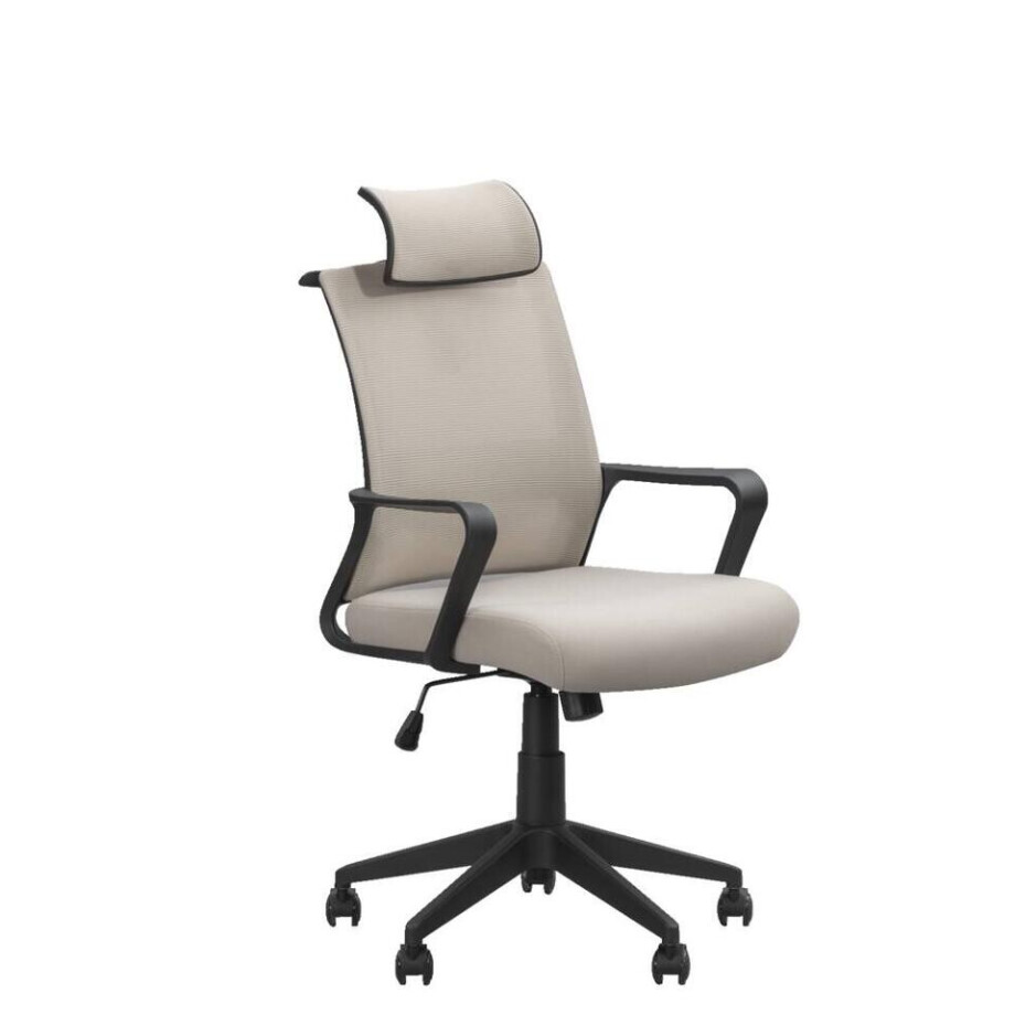 Leen Bakker - Bureaustoel Oslo - Stof - Crème - 67x60x126 Cm Leen Bakker - Bureaustoel Oslo - Stof - Crème - 67x60x126 Cm afbeelding 1