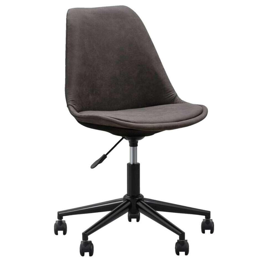 Leen Bakker - Bureaustoel Senja - Stof - Antraciet - Zwart Metaal - Metaal/Stof - Grijs Leen Bakker - Bureaustoel Senja - Stof - Antraciet - Zwart Metaal - Metaal/Stof - Grijs afbeelding 1