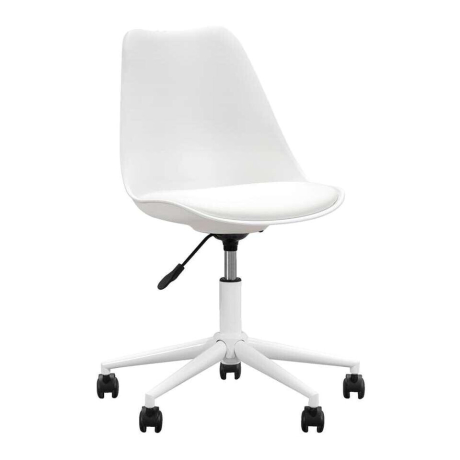 2e Halve Prijs Leen Bakker - Bureaustoel Senja - Metaal/Kunststof - Wit afbeelding 1