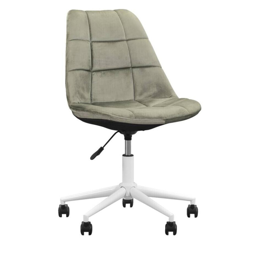 2e Halve Prijs Leen Bakker - Bureaustoel Senja - Geblokt - Wit Metaal - Velvet - Groen - 65x65x87.5 Cm 2e Halve Prijs Leen Bakker - Bureaustoel Senja - Geblokt - Wit Metaal - Velvet - Groen - 65x65x87.5 Cm afbeelding 1