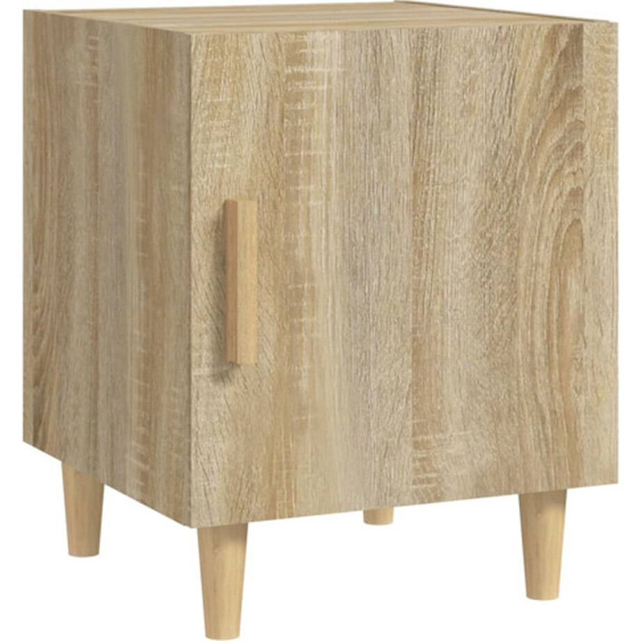vidaXL - Nachtkastje - bewerkt - hout - sonoma - eikenkleurig afbeelding 1