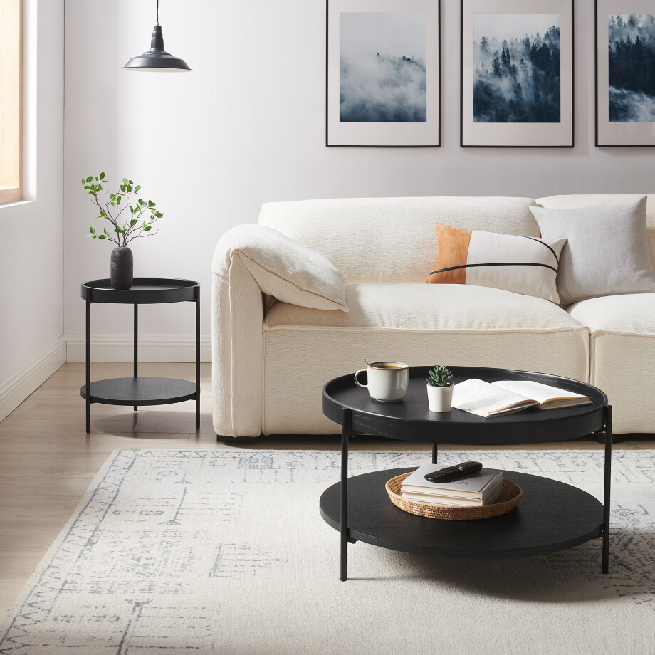 Artistiq Salontafel 'Sylver' set van 2, kleur zwart afbeelding 1