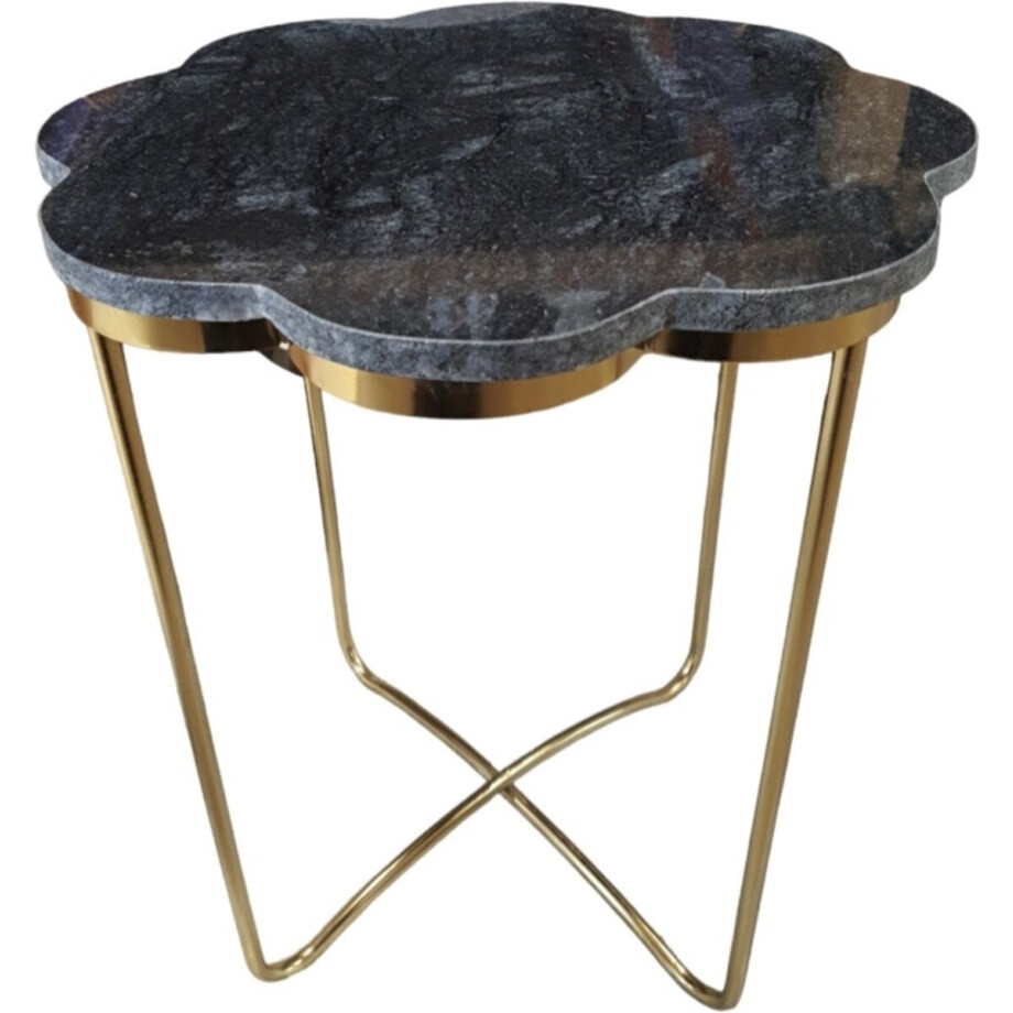 Mica Decorations Coco Bijzettafel marmer zwart, FFC 100% , H56xD47cm Mica Decorations Coco Bijzettafel marmer zwart, FFC 100% , H56xD47cm afbeelding 1