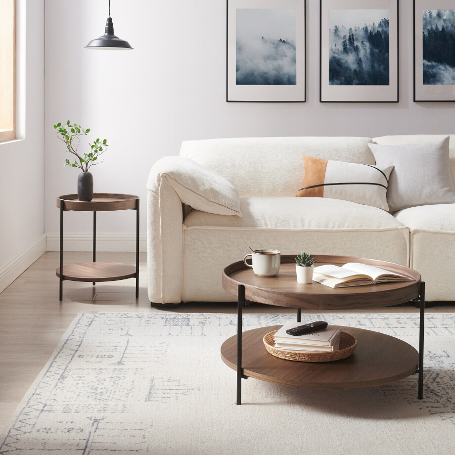 Artistiq Salontafel 'Sylver' set van 2, kleur walnoot afbeelding 1