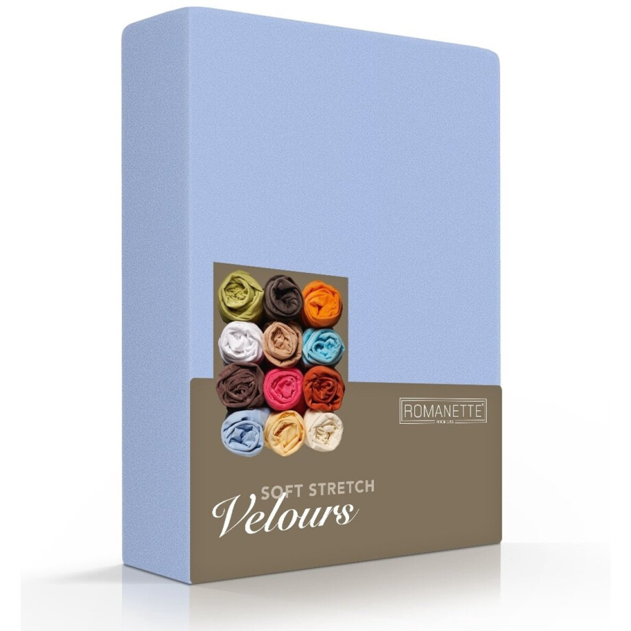 Luxe Hoeslaken Velours - Blauw afbeelding 1