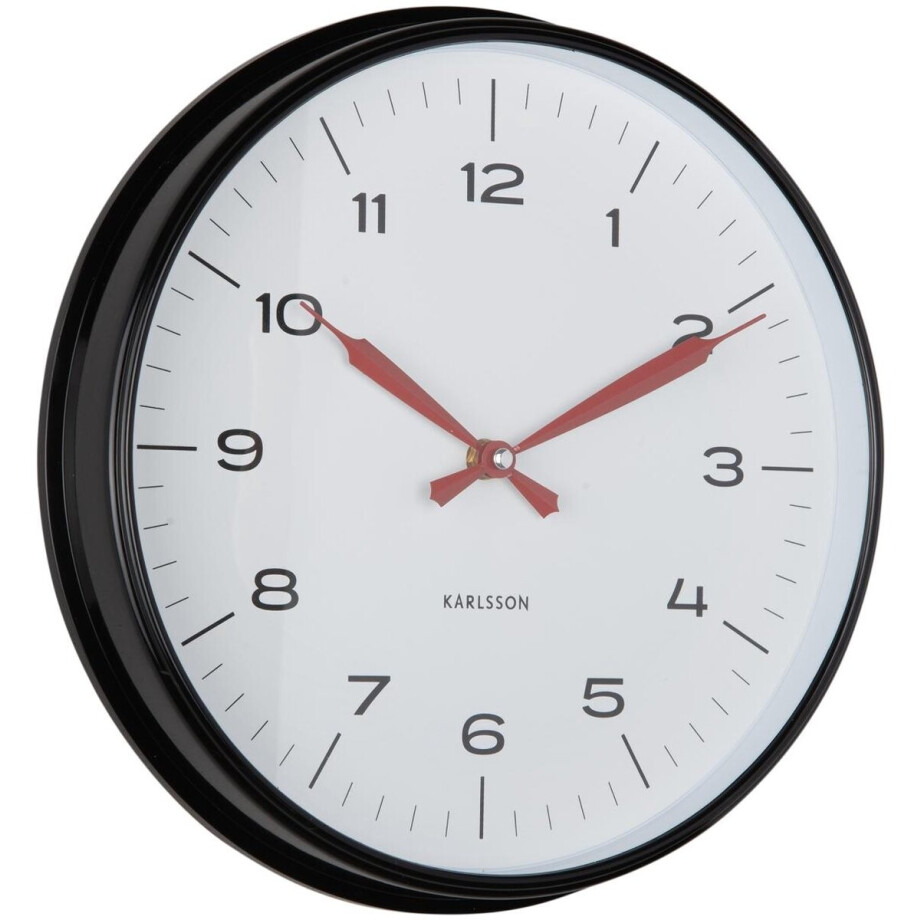 Karlsson Wandklok Modern Factory - Mat zwart - Ø30cm - Wandklok Scandinavisch Karlsson Wandklok Modern Factory - Mat zwart - Ø30cm - Wandklok Scandinavisch afbeelding 1