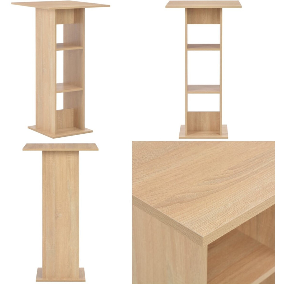 vidaXL Bartafel 60x60x110 cm eikenkleurig - Bartafel - Bartafels - Bistrotafel - Bistrotafels afbeelding 1