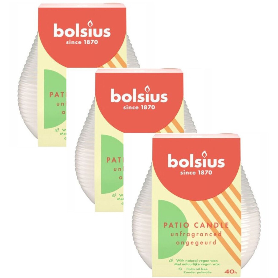 Bolsius Buitenkaars / Patiolight White 3 stuks afbeelding 1