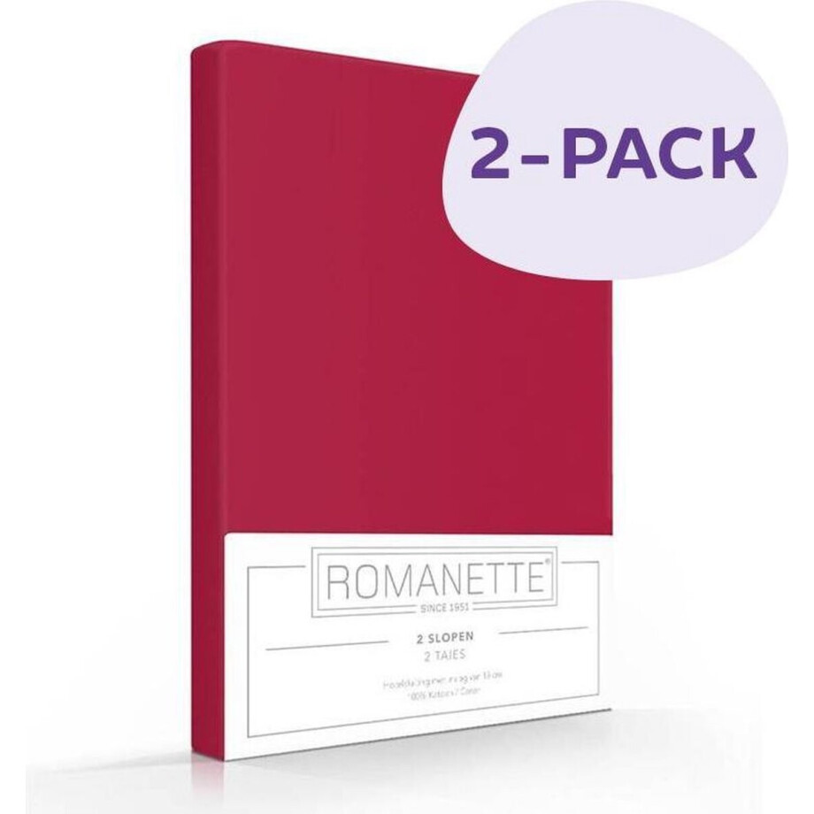 2 Kussenslopen Katoen Romanette Rood afbeelding 1