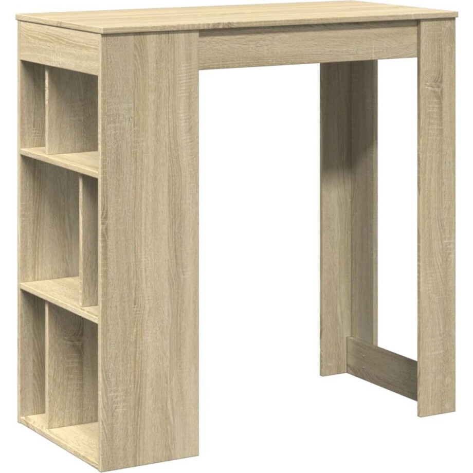 vidaXL - Bartafel - met - rekken - 102x50x103,5 - cm - hout - sonoma - eikenkleur afbeelding 1