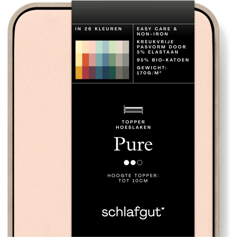 Schlafgut Pure Bio Katoen Jersey Topper Hoeslaken L - 140x200 - 160x220 230 Red Light afbeelding 1