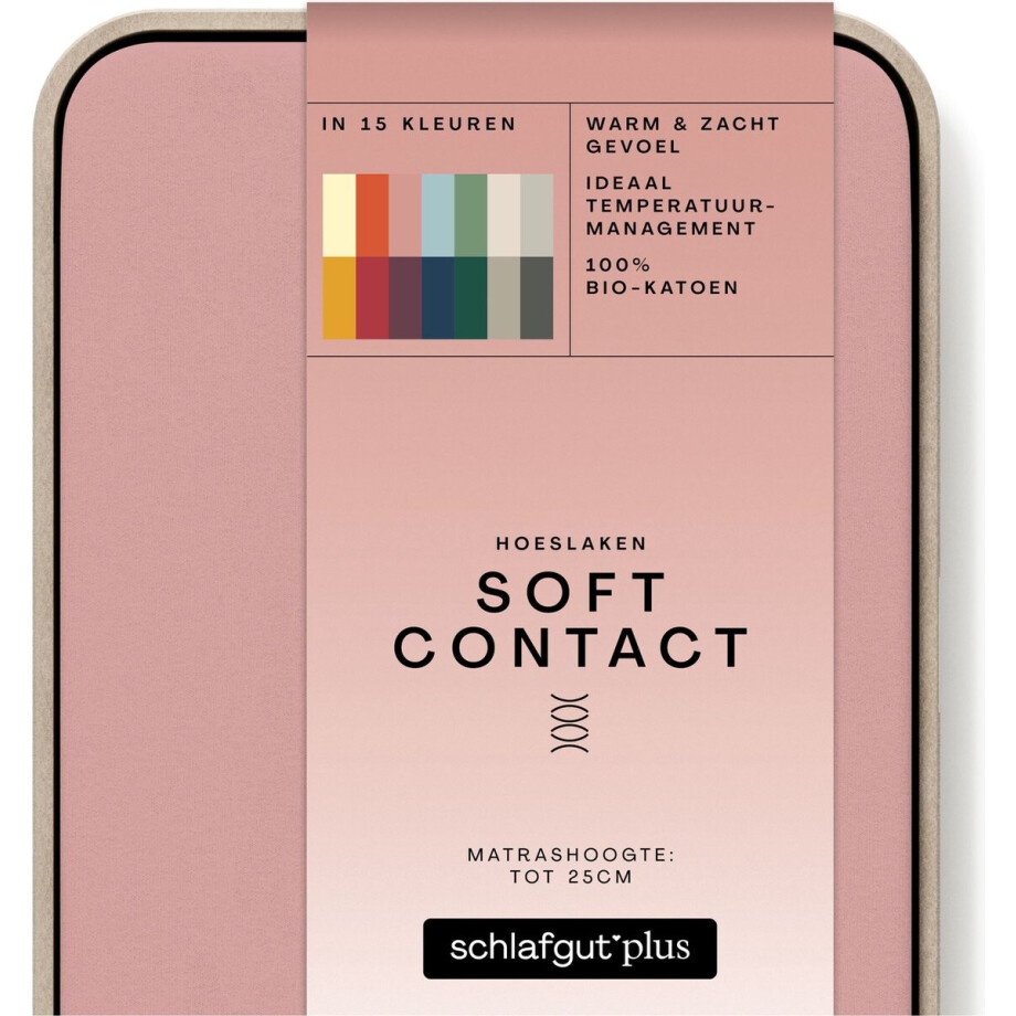 schlafgut Soft Contact Bio Koeten Hoeslaken M - 120x200 - 130x200 154 Purple Mid afbeelding 1