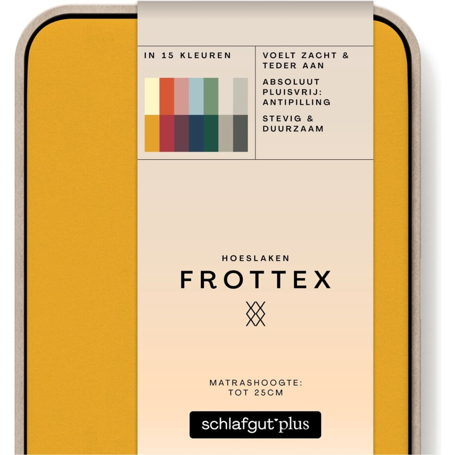 schlafgut Frottex Hoeslaken M - 120x200 - 130x200 196 Yellow Deep afbeelding 1