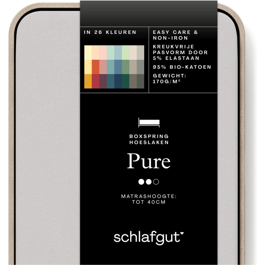 schlafgut Jersey Pure hoeslaken extra hoog - Eenpersoons L - 140x200 - 160x220 511 Grey Light afbeelding 1