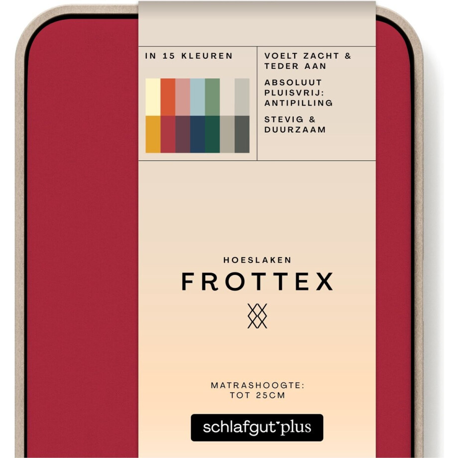 schlafgut Frottex Hoeslaken L - 140x200 - 160x200 285 Red Deep schlafgut Frottex Hoeslaken L - 140x200 - 160x200 285 Red Deep afbeelding 1