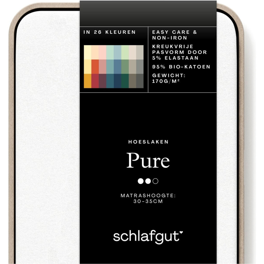 Schlafgut Pure Bio Katoen Jersey Hoeslaken S - 90x190 - 100x220 101 Full White Schlafgut Pure Bio Katoen Jersey Hoeslaken S - 90x190 - 100x220 101 Full White afbeelding 1