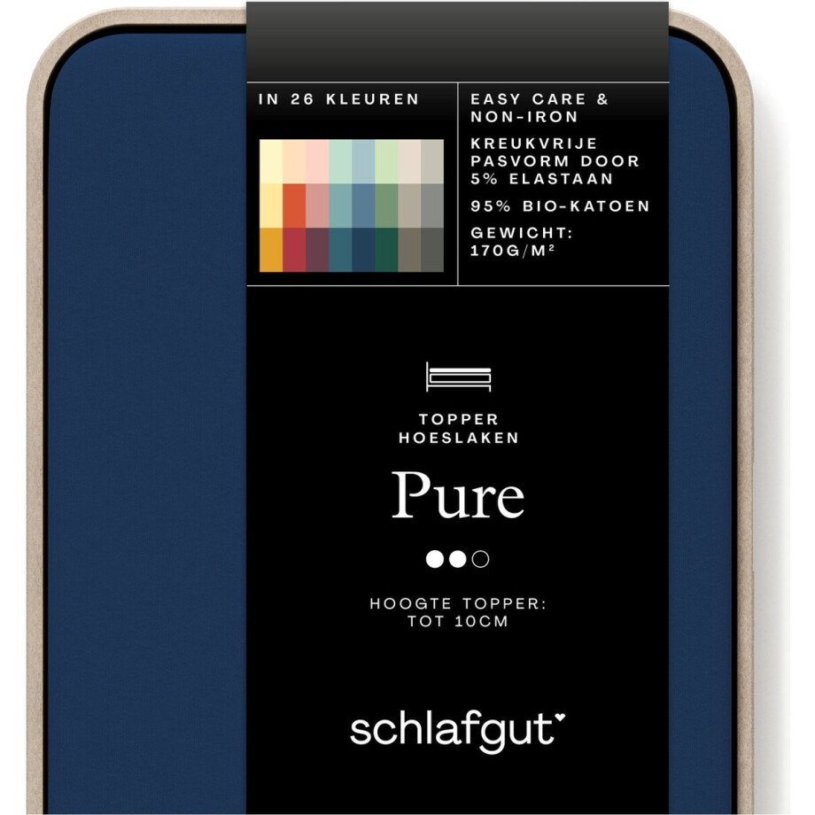 Schlafgut Jersey Pure topper hoeslaken - Lits-jumeaux - Blue Deep afbeelding 1