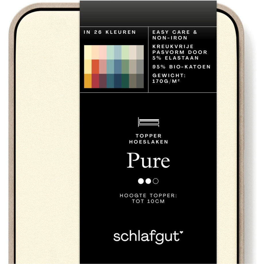 Schlafgut Jersey Pure topper hoeslaken - Tweepersoons - Yellow Light afbeelding 1