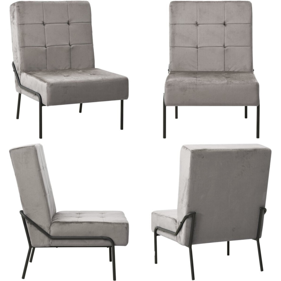 vidaXL Relaxstoel 65x79x87 cm fluweel lichtgrijs - Relaxstoel - Relaxstoelen - Fauteuil - Fauteuils vidaXL Relaxstoel 65x79x87 cm fluweel lichtgrijs - Relaxstoel - Relaxstoelen - Fauteuil - Fauteuils afbeelding 1