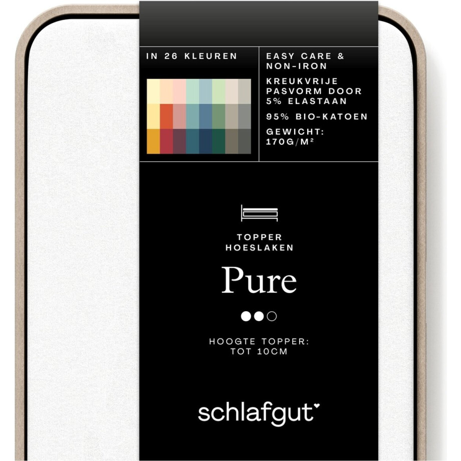 Schlafgut Jersey Pure topper hoeslaken - Tweepersoons - Full-White afbeelding 1