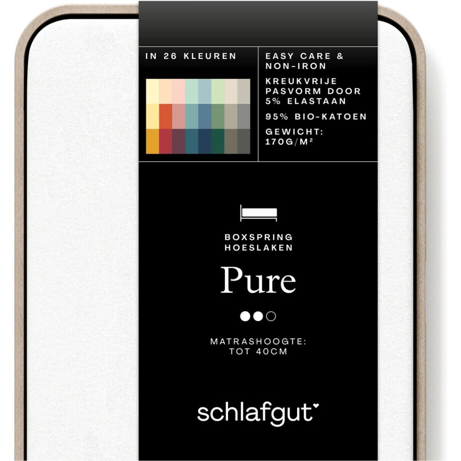 schlafgut Jersey Pure hoeslaken extra hoog - Eenpersoons M - 120x200 - 130x220 101 Full-White schlafgut Jersey Pure hoeslaken extra hoog - Eenpersoons M - 120x200 - 130x220 101 Full-White afbeelding 1
