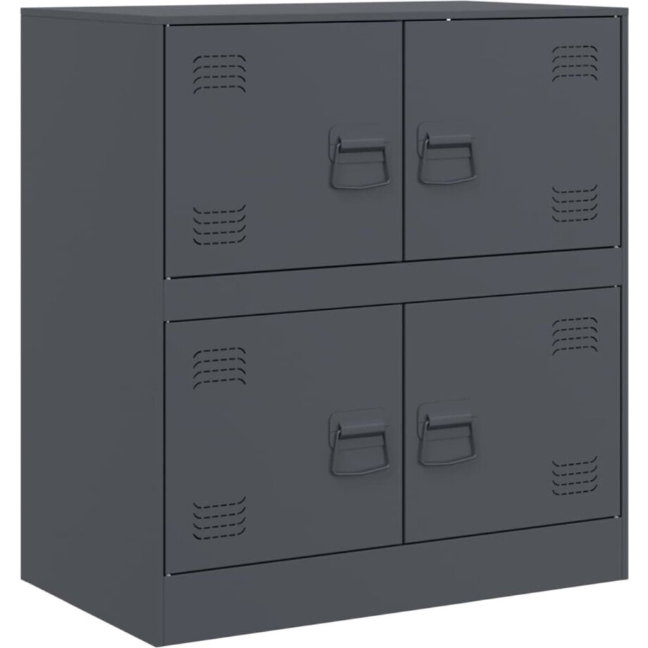 vidaXL - Dressoir - 67x39x73 - cm - staal - antracietkleurig afbeelding 1
