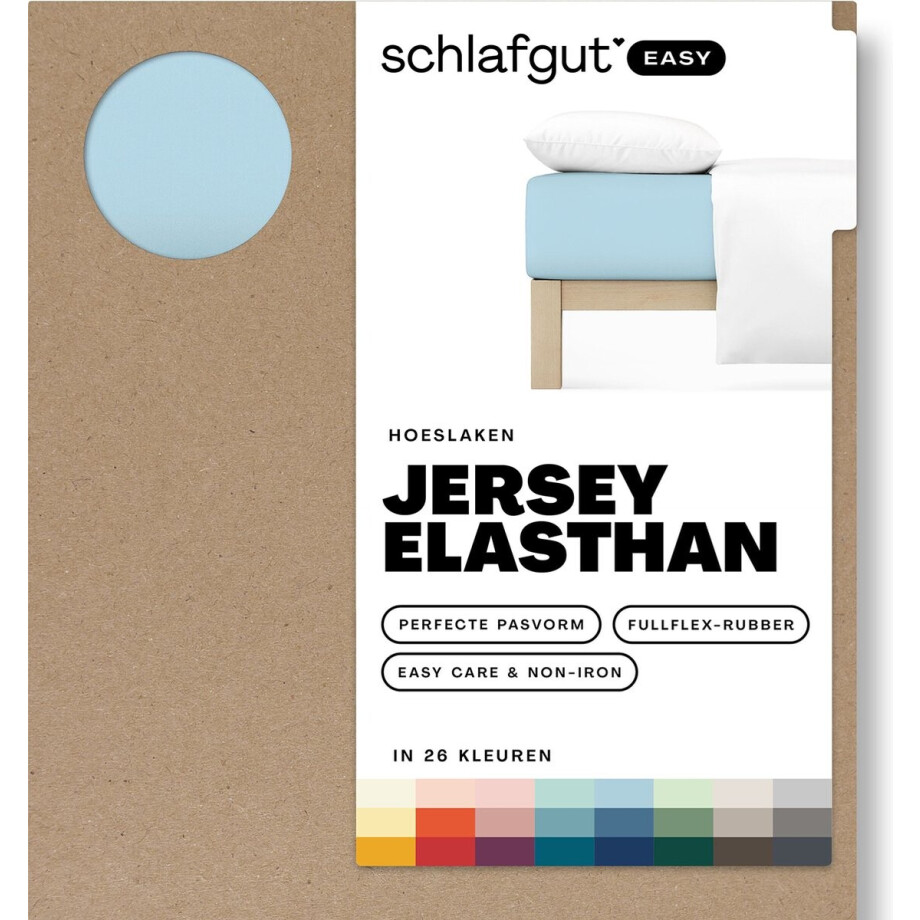 schlafgut Easy Jersey Elasthan Hoeslaken M - 120x200 - 130x220 536 Blue Light afbeelding 1
