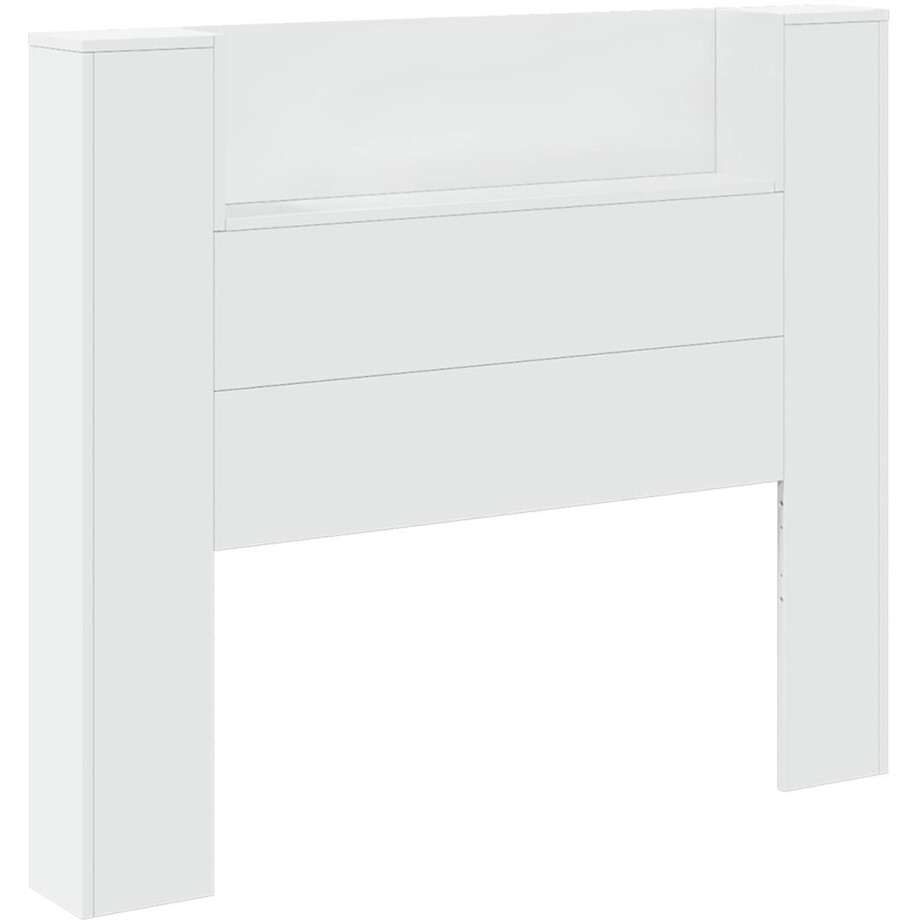 vidaXL - Hoofdbord - met - opslag - Met - LED-verlichting - Wit - Bewerkt - hout afbeelding 1