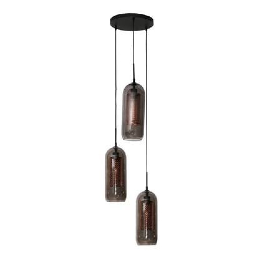 MOOS Dolf Hanglamp 3-lichts - Gerookt Glas afbeelding 1