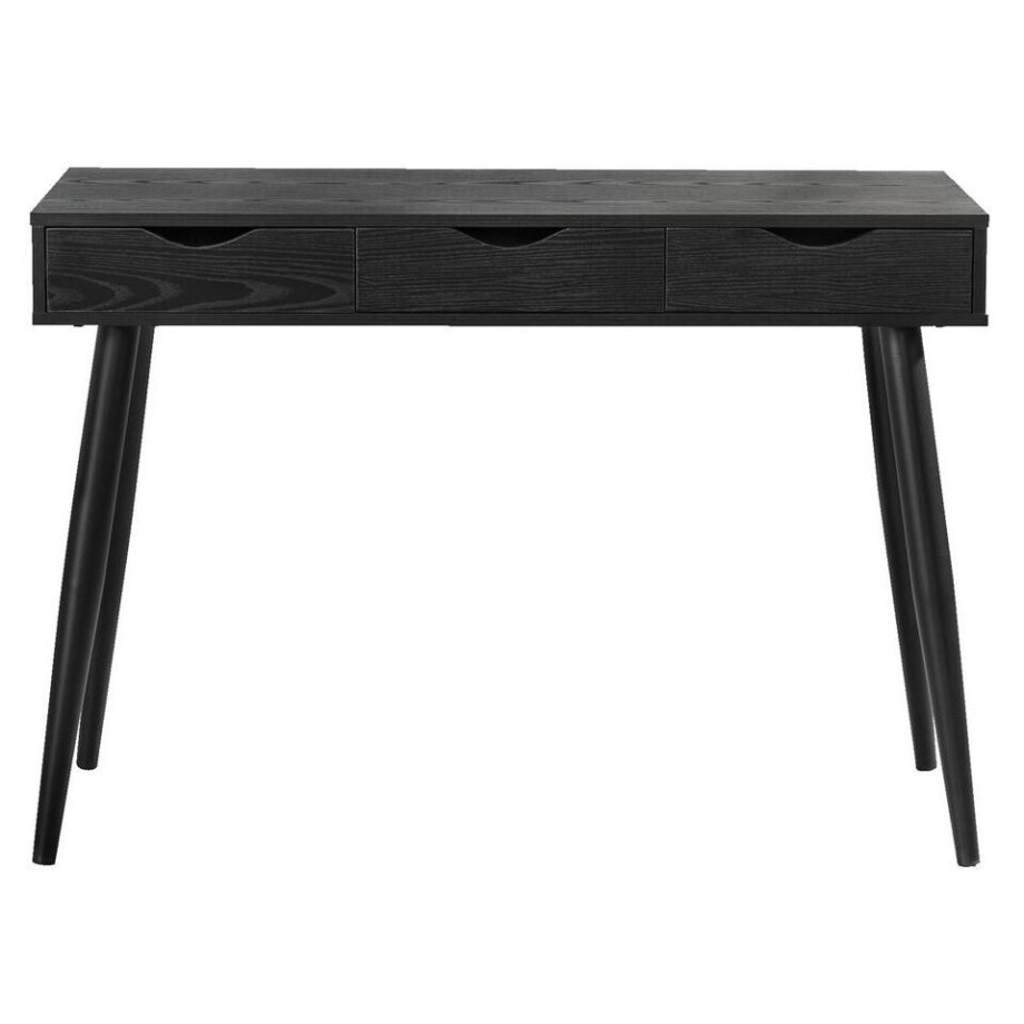 Leen Bakker - Bureau Montijo - 77,1x110x50 Cm - MDF - Zwart Leen Bakker - Bureau Montijo - 77,1x110x50 Cm - MDF - Zwart afbeelding 1