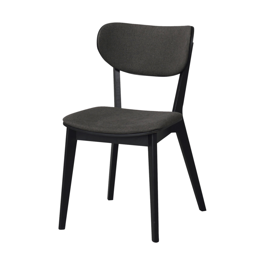 Kato eikenhouten eetkamerstoel zwart - met grijze zitting Kato eikenhouten eetkamerstoel zwart - met grijze zitting afbeelding 1