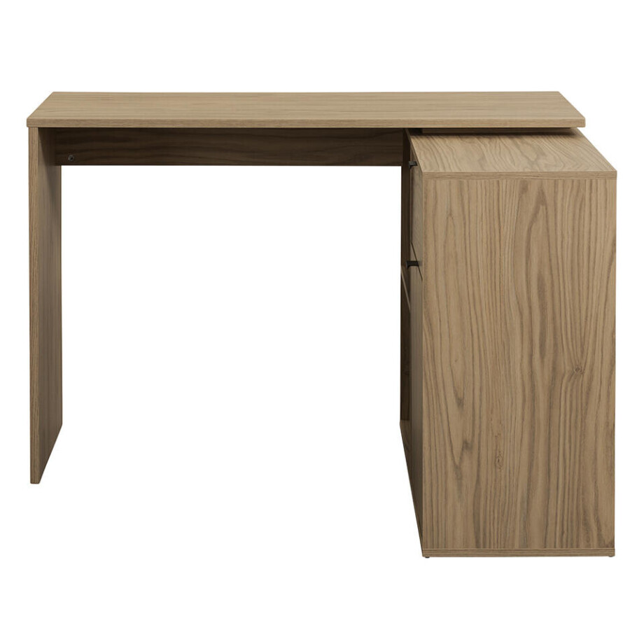 Leen Bakker - Hoekbureau Lucca - Eikenkleur - 75x112x99 Cm - MDF - Beige#Bruin Leen Bakker - Hoekbureau Lucca - Eikenkleur - 75x112x99 Cm - MDF - Beige#Bruin afbeelding 1