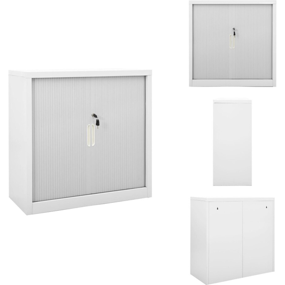 vidaXL Roldeurkast - Roldeurkasten - Schuifdeurkast - Schuifdeurkasten - Roldeurkast 90x40x90 cm staal grijs vidaXL Roldeurkast - Roldeurkasten - Schuifdeurkast - Schuifdeurkasten - Roldeurkast 90x40x90 cm staal grijs afbeelding 1