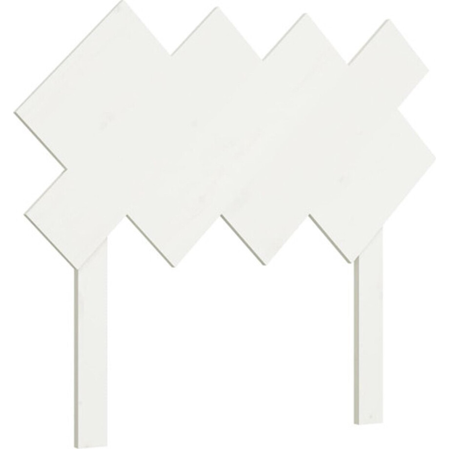 vidaXL - Hoofdbord - 92x3x81 - cm - massief - grenenhout - wit vidaXL - Hoofdbord - 92x3x81 - cm - massief - grenenhout - wit afbeelding 1