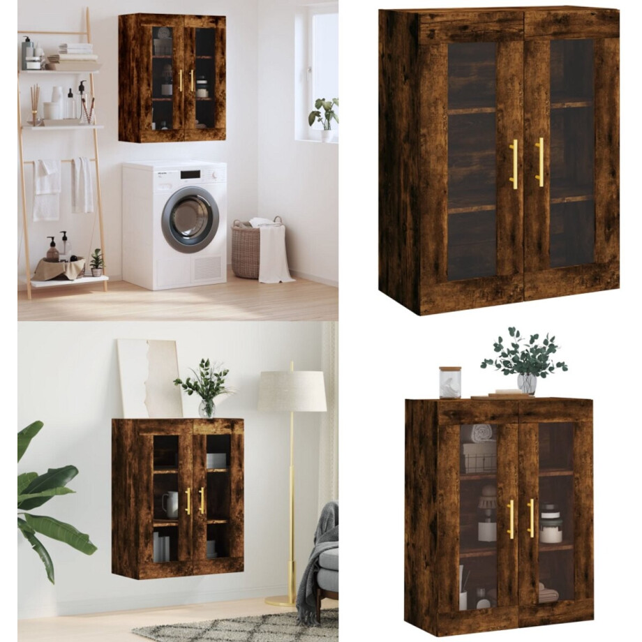 vidaXL Hangkast 69,5x34x90 cm gerookt eikenkleurig - Wandkast - Wandkasten - Hangkast - Hangende Kast afbeelding 1